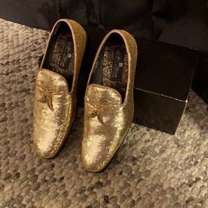 Gold Sequin Men’s Shoes
